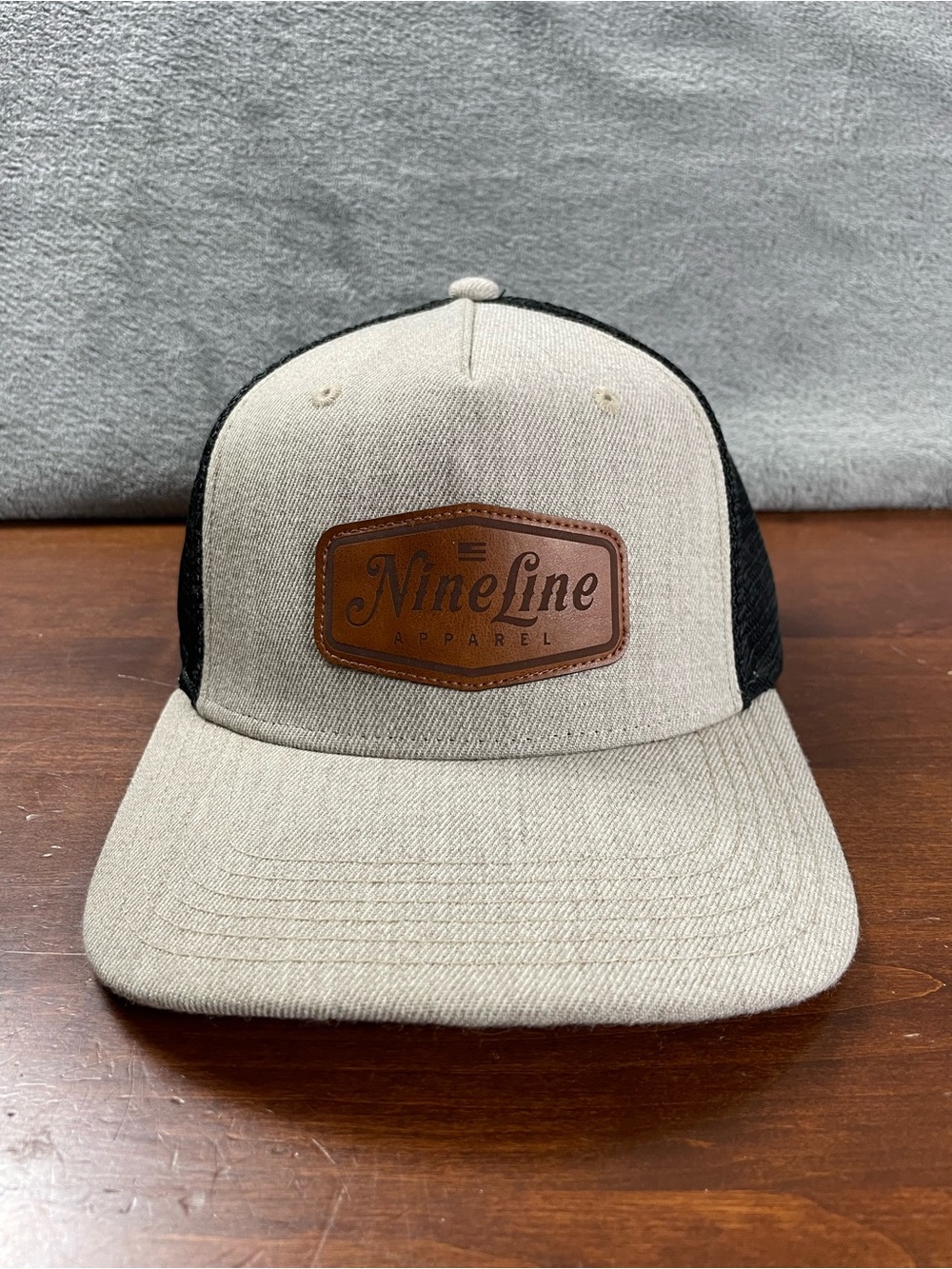Nine Line Apparel Mesh Trucker Black Light Beige Mesh Snapback
